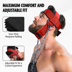 Dmoose Neck Harness For Weight Lifting - Neck Exerciser With 30'' Heavy Duty Steel Chain - Neck Strengthener To Support Injury R