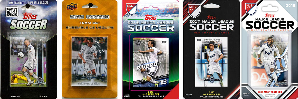 Mls Vancouver Whitecaps 5 Different Licensed Trading Card Team Sets