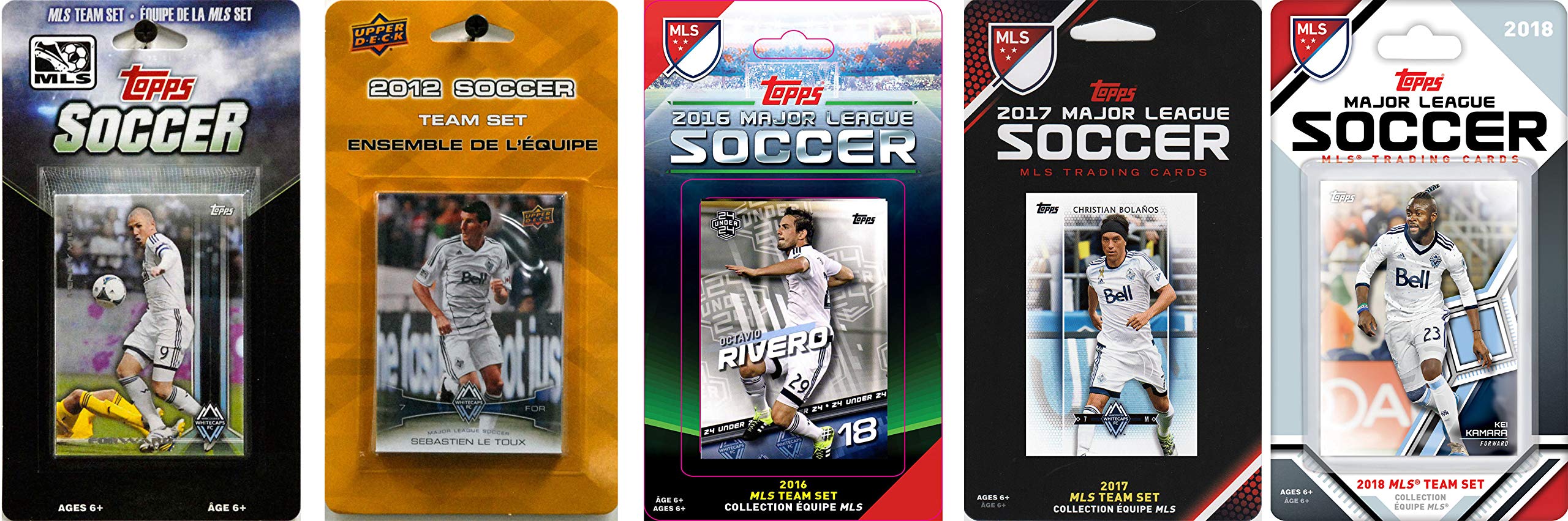 Mls Vancouver Whitecaps 5 Different Licensed Trading Card Team Sets
