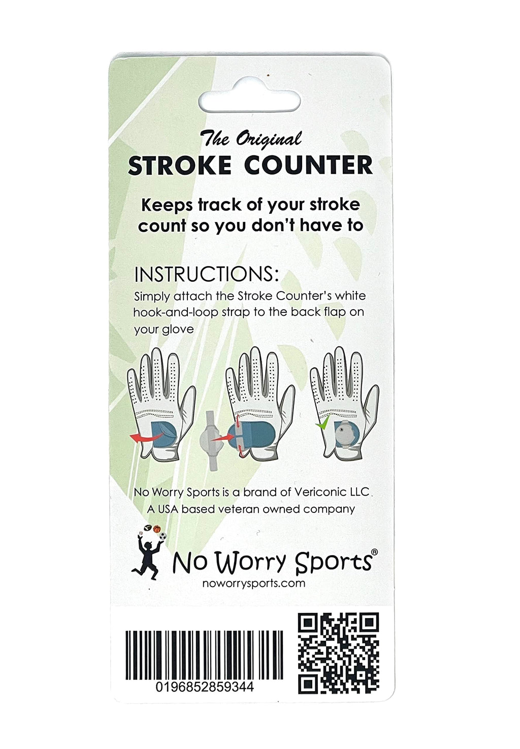 No Worry Sports Original Stroke Counter With Universal Golf Glove Fastener