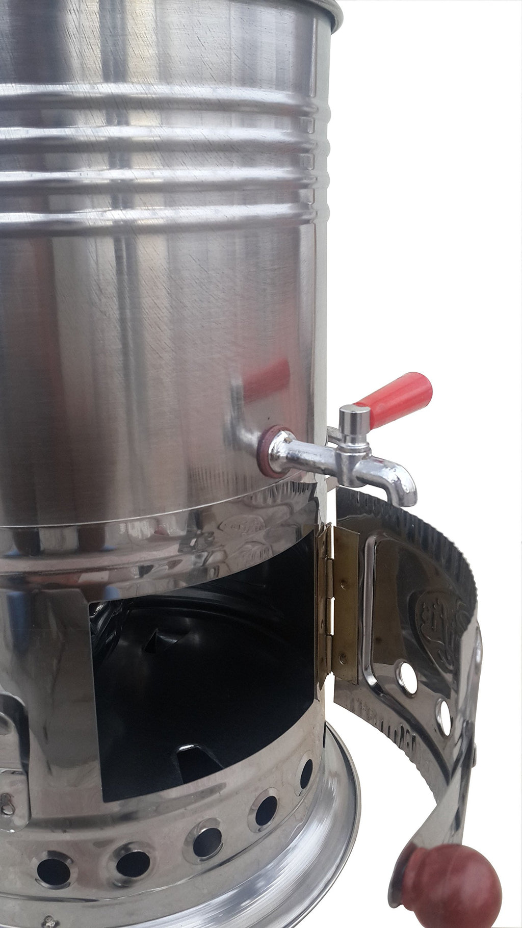 Semaver - Turkish Tea Maker Kettle With Single Taps -Silver Color-Chrome & Tea Makerfree Energy Water Heater Camping Hiking Hunt