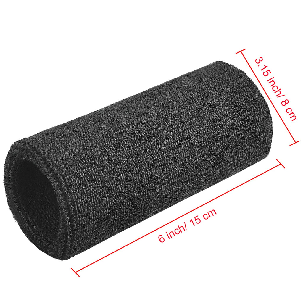 Willbond 6 Inch Wrist Sweatband Sport Wristbands Elastic Athletic Wrist Bands For Sports (Black)