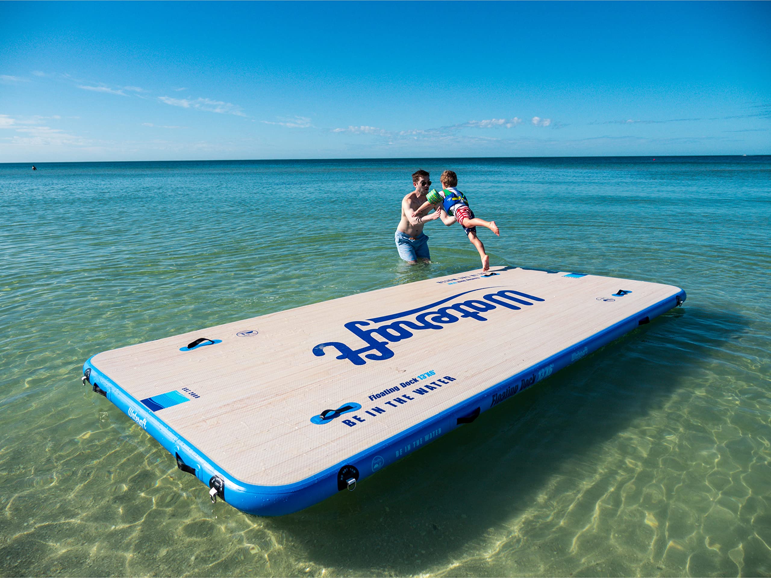 Wateraft Big Inflatable Floating Dock (13       X 6      ) Stable Raft Platform For Lake Beach Pool, Supports 8 Adults Rafting A