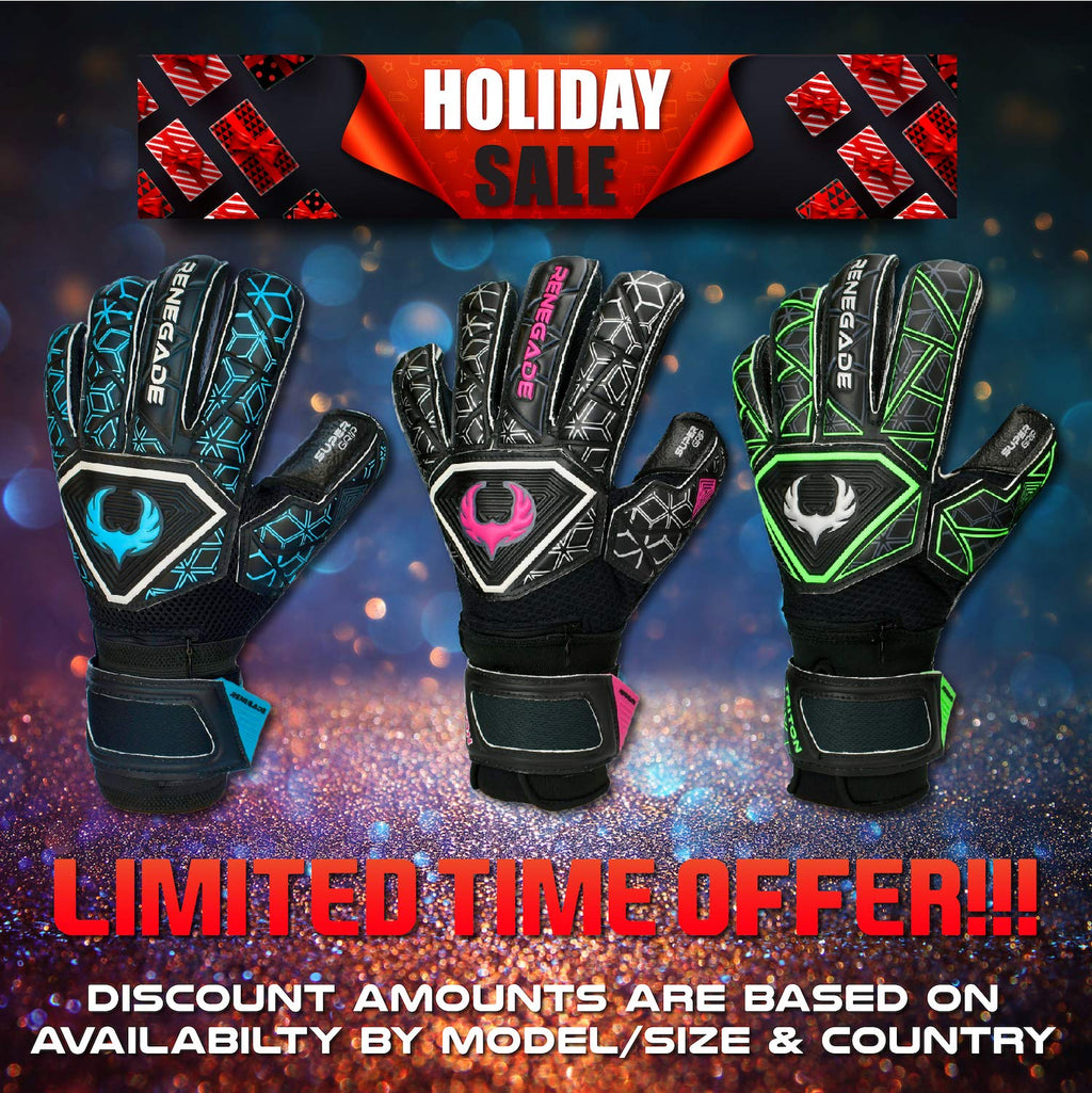 Renegade Gk Triton Specter Goalie Gloves With Pro-Tek Fingersaves  3.5+3Mm Super Grip & 4Mm Duratek  Black & Blue Soccer Goalkee