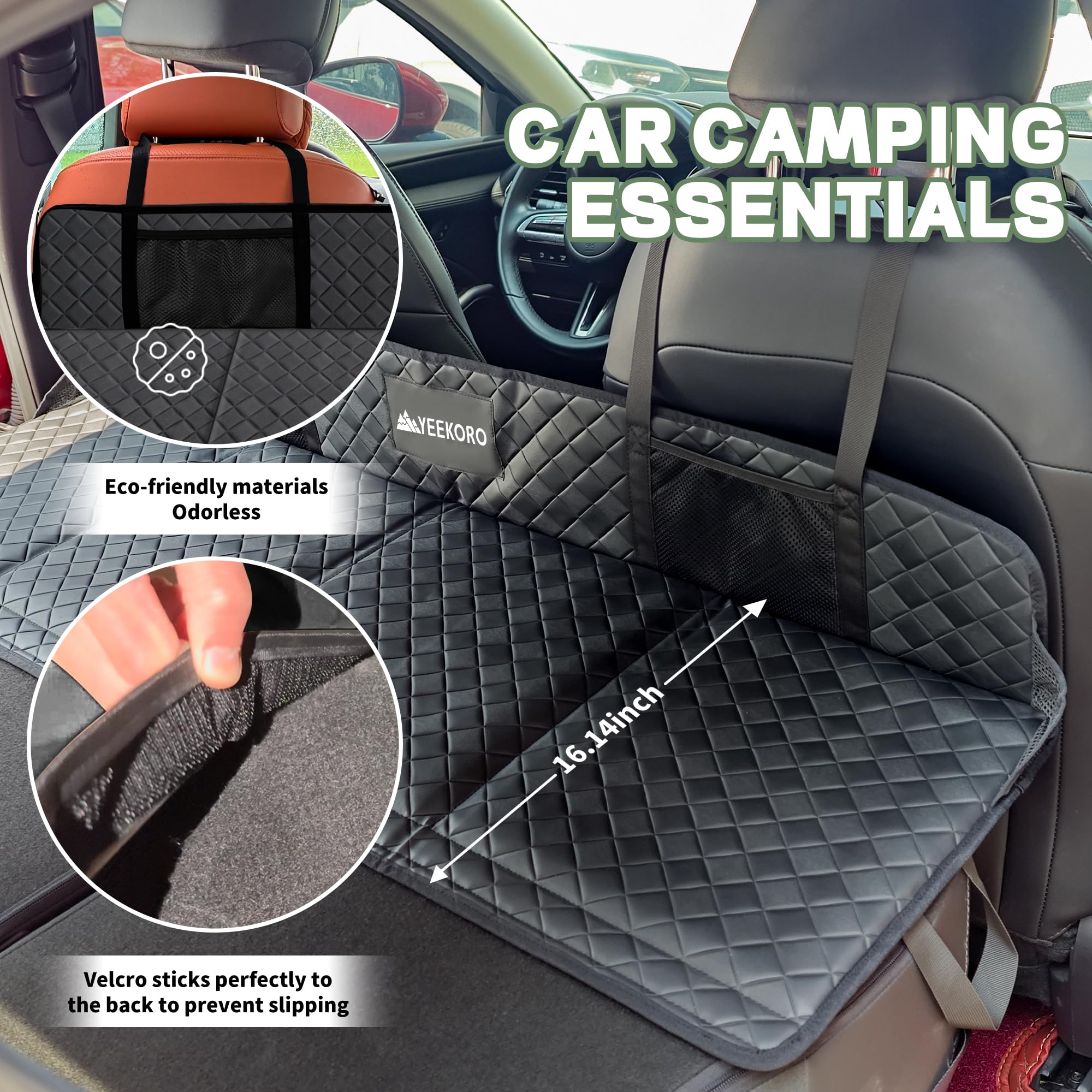 Yeekoro Car Rear Seat Mattress Extension Plate, Foldable Car Back Seats Extender For Sleeping, Increase Travel Trunk And Camping