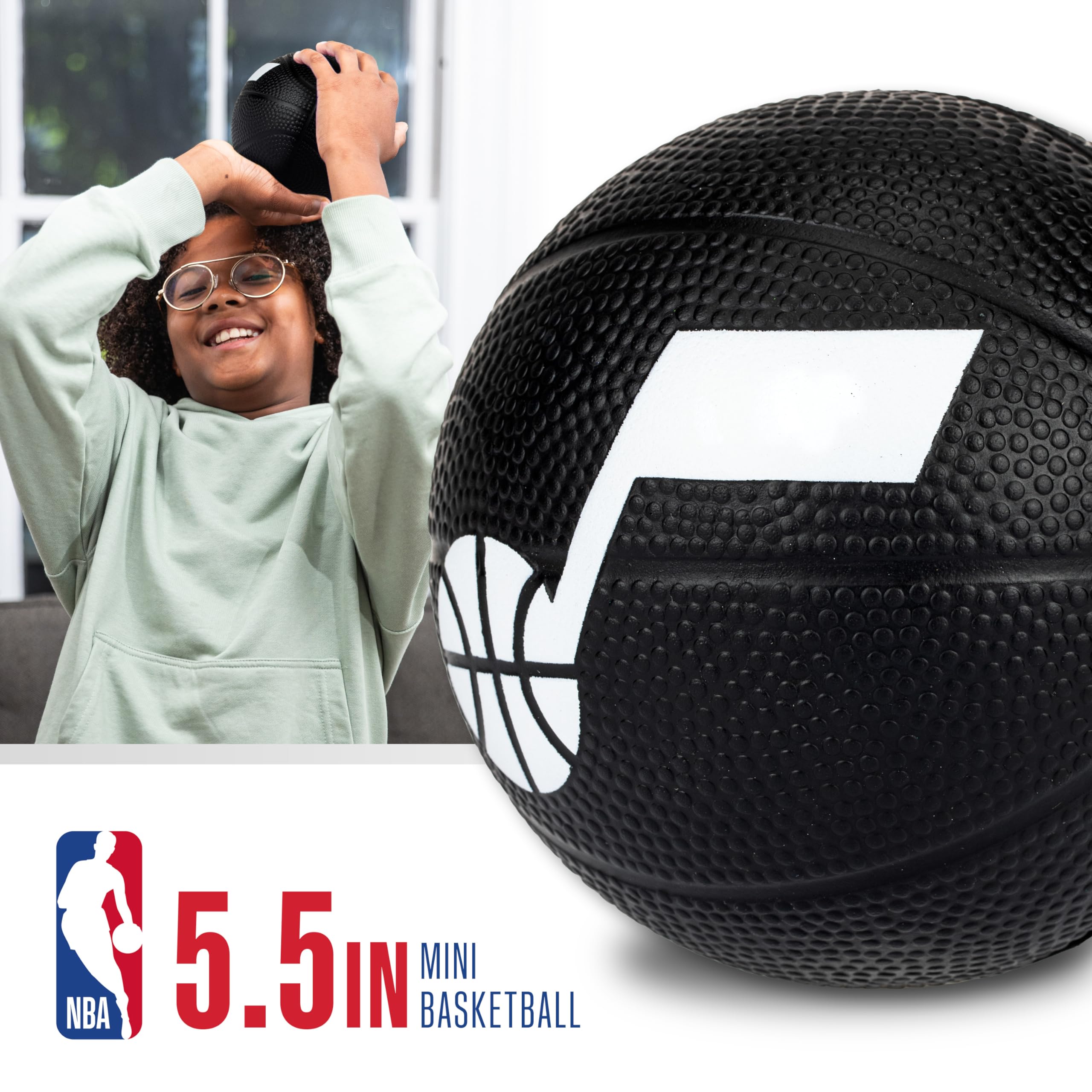 Franklin Sports Nba Utah Jazz Mini Foam Basketball - Kids 5.5'' Inch Toy Basketball For Over The Door + Mini Indoor Hoops - Nba