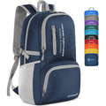 ZOMAKE Lightweight Packable Backpack, 35L Light Foldable Hiking Backpacks Water Resistant Collapsible Daypack for Travel(Navy Bl