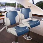 Goplus Low/High Back Boat Seats, Folding Boat Seat With Stainless Steel Screws & Aluminum Hinges, Thickened Sponge Padding, Wate