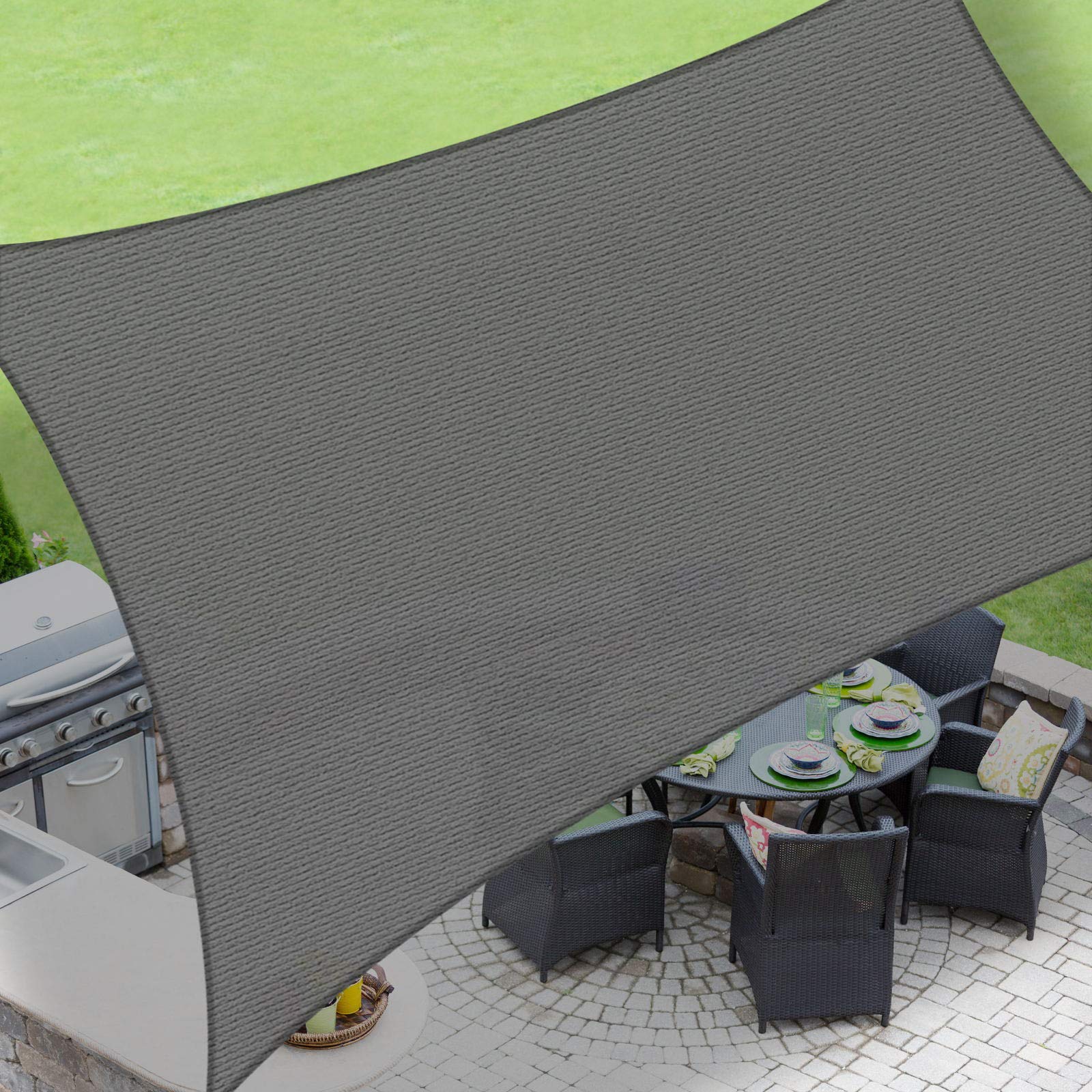 Love Story 195 X2211 Rectangle Dark Grey Sun Shade Sail Canopy Uv Block Awning For Outdoor Patio Garden Backyard