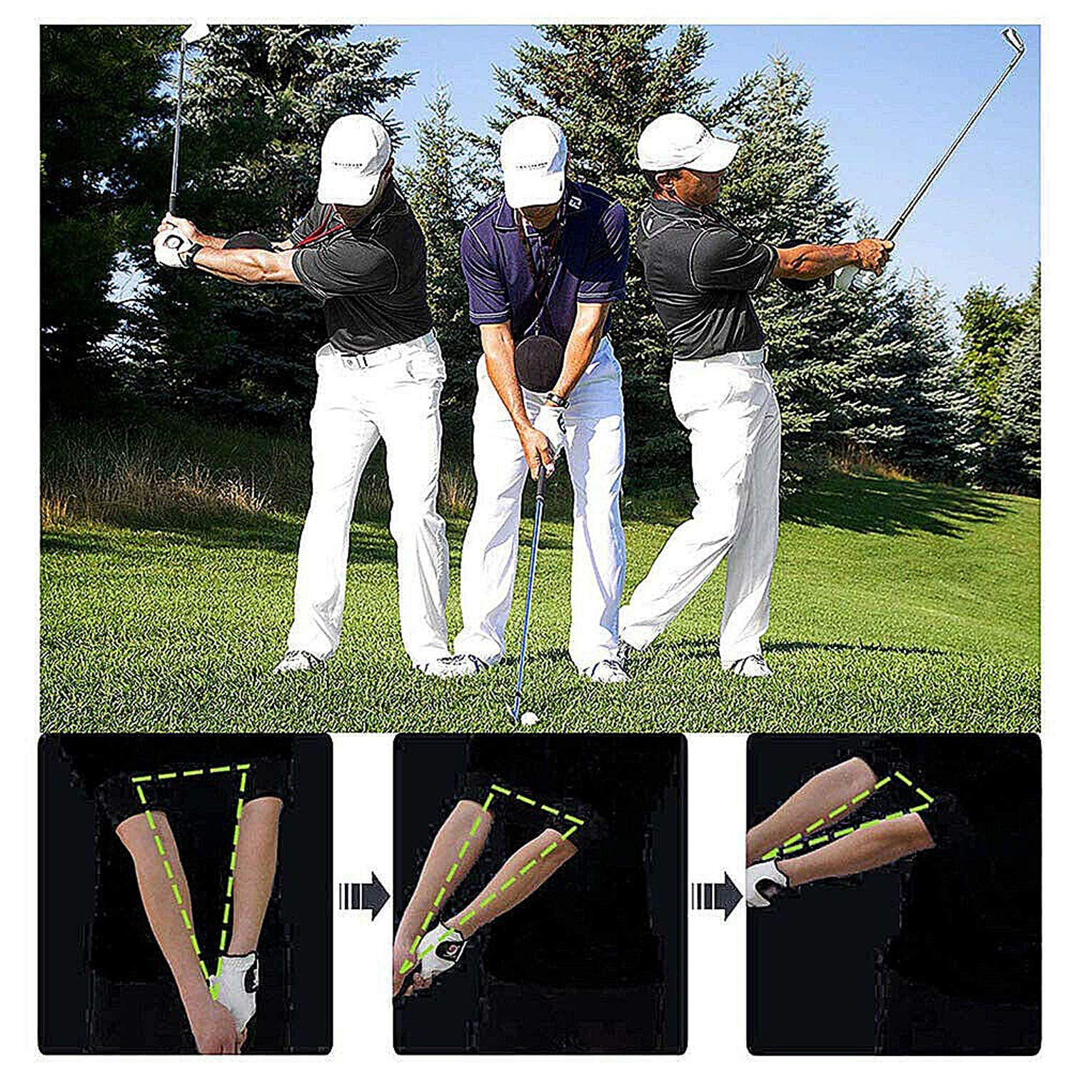 Finger Ten Golf Smart Ball Training Aid Impact Inflatable Balls With Air Pump Adjustable Lanyard Assist Teaching Posture Correct