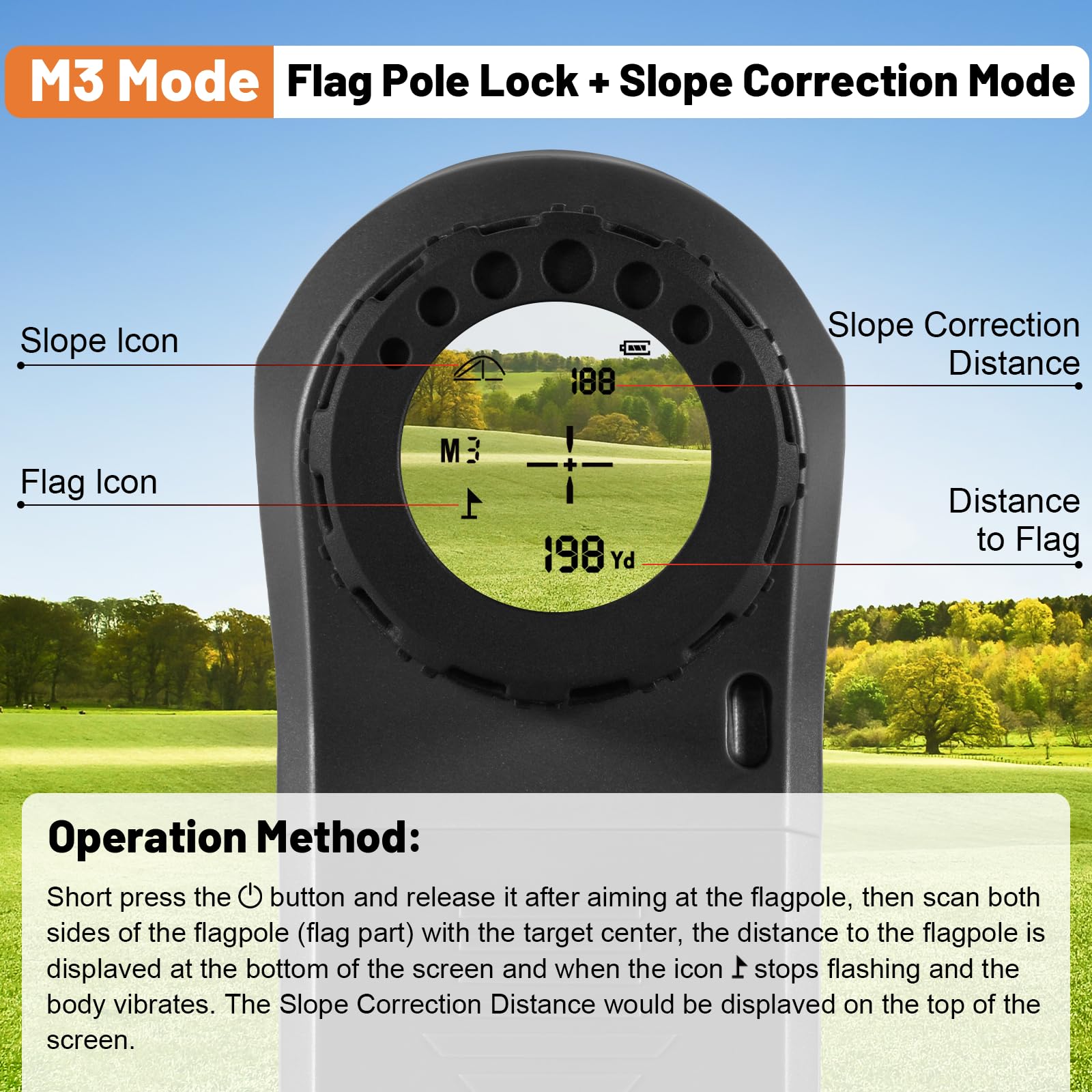 Golf Laser Rangefinder, Rangefinder For Hunter, 1100/1200 Yds High Precision Golf Rangefinder With Slope, Magnification, Flag Lo