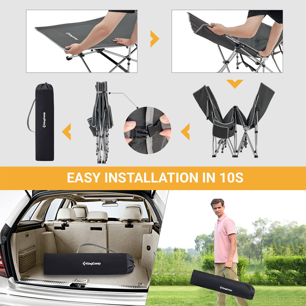 Kingcamp Camping Cot Heavy Duty Camping Cots For Adults Oversized Portable Folding Sleeping Cot For Travel Outdoors Vacation Hom