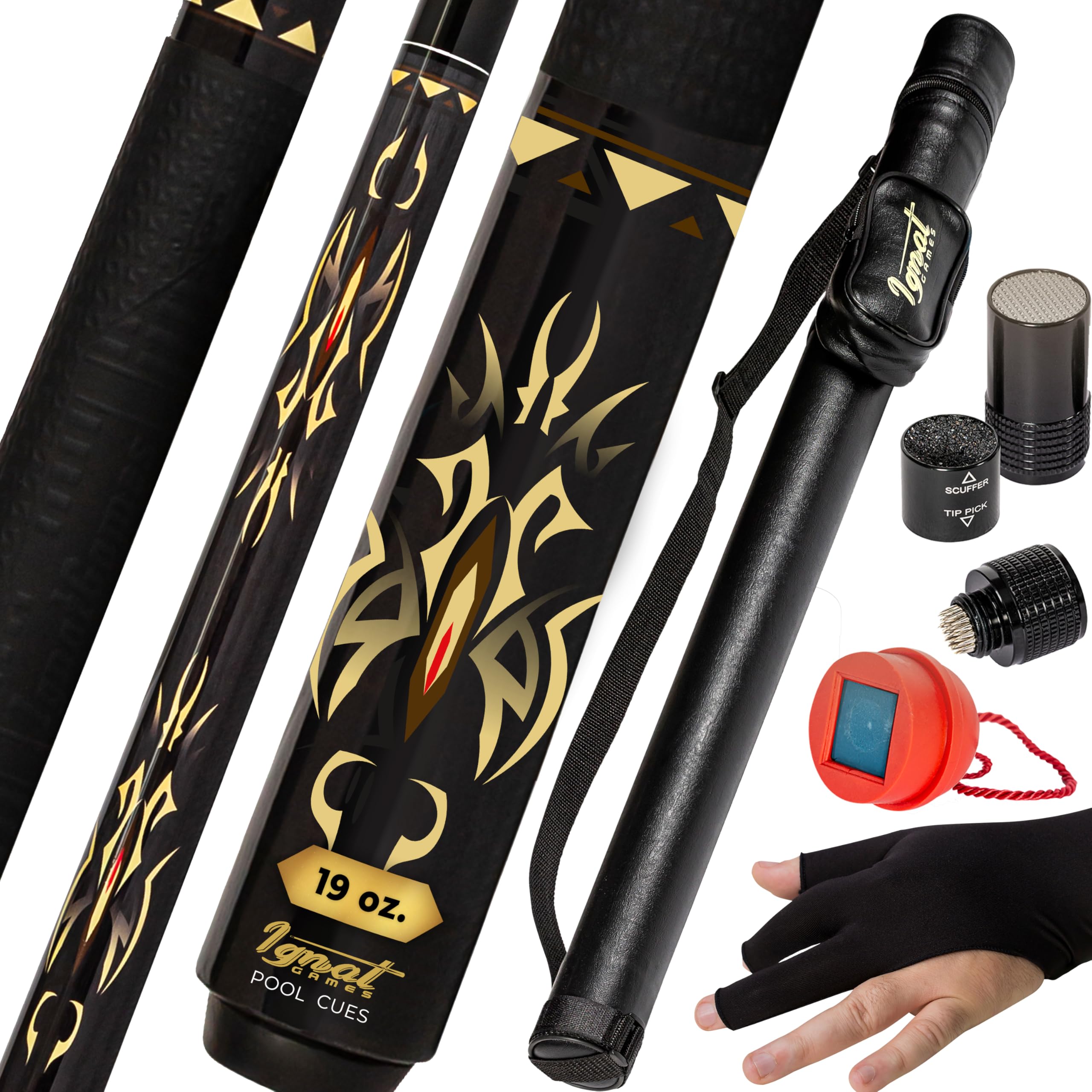 Ignatgames 2-Pieces Pool Cue Stick - 58 '' Canadian Maple Professional Billiard Pool Cues Sticks With Low Deflection Shaft - Har