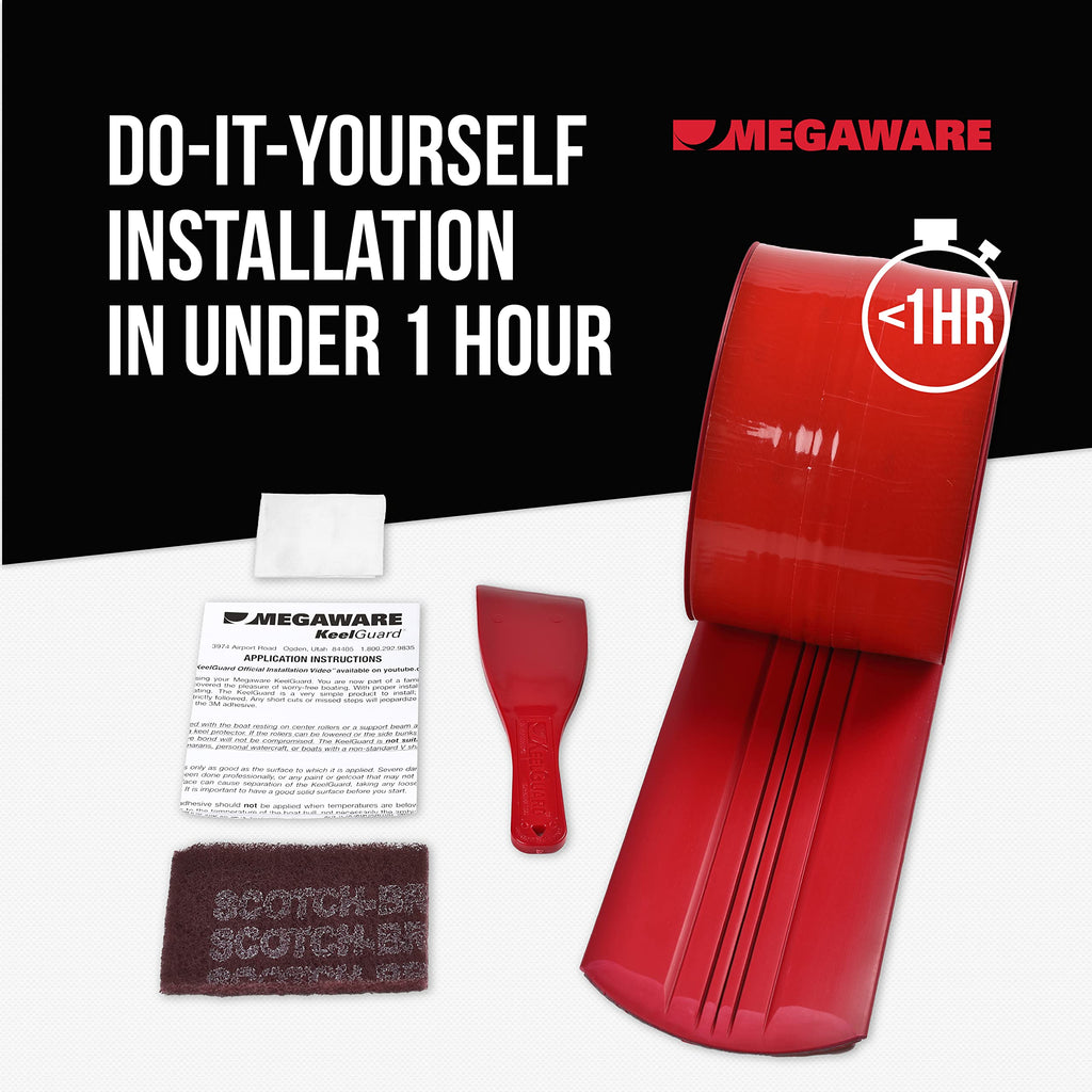 Megaware Keelguard Boat Keel And Hull Protector, 7-Feet (For Boats Up To 20Ft), Red