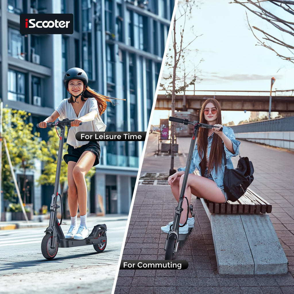 iScooter Electric Scooter for Adults, 17 Miles Range, 19 Mph Top Speed, Foldable Scooter Electric with 8.5 Solid Tire, Smart A