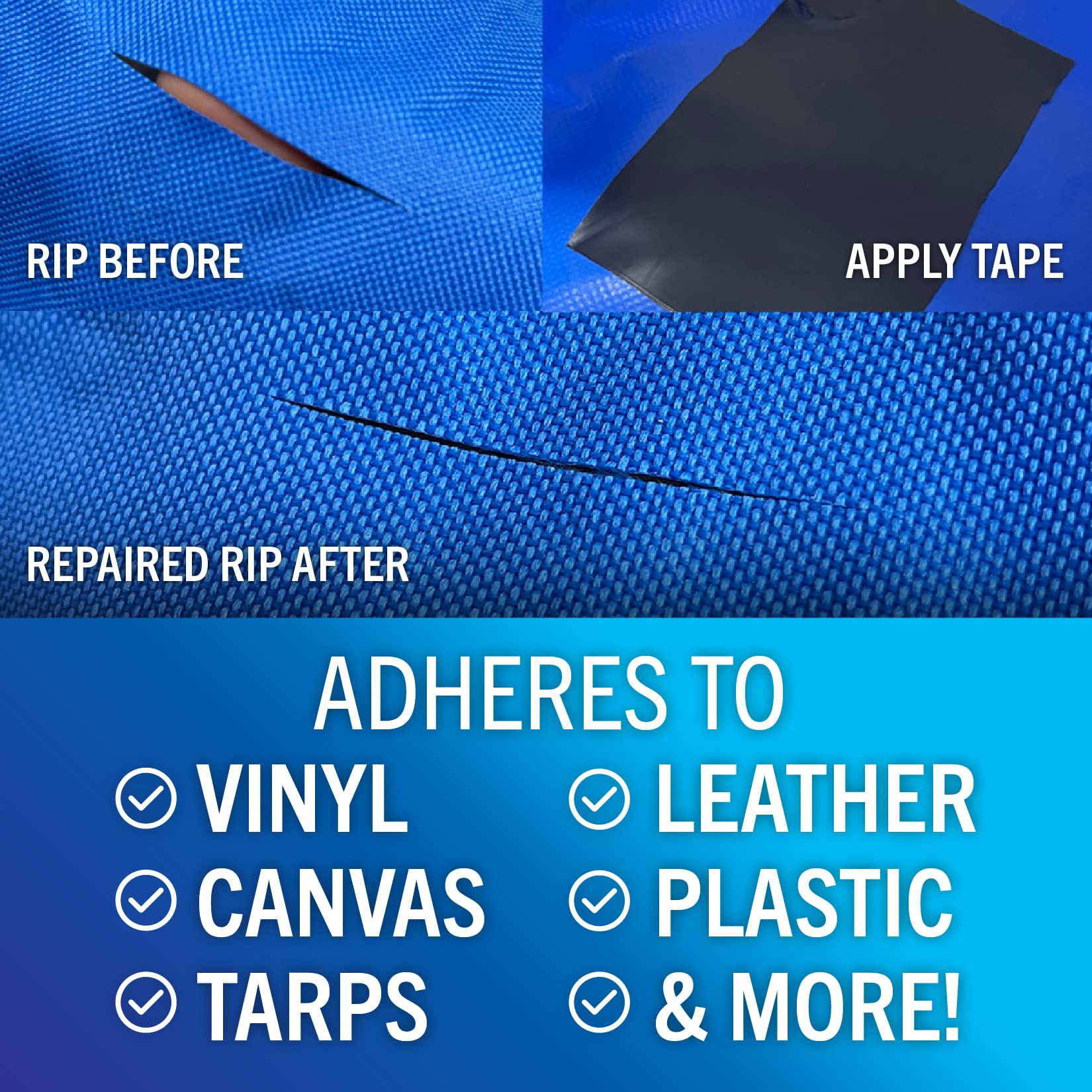 Repair Tape Fabric Repair Boat Covers Canvas Tent Repair Tape Pop Up Camper Rv Awning Repair Tape Tarp Canopy Tear & Vinyl Water