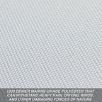 Budge B-1201-X1 1200 Denier V-Hull Fishing Boat Cover Gray 12'-14' Long (Beam Width Up To 68) Waterproof, Heavy Duty, Uv Resista