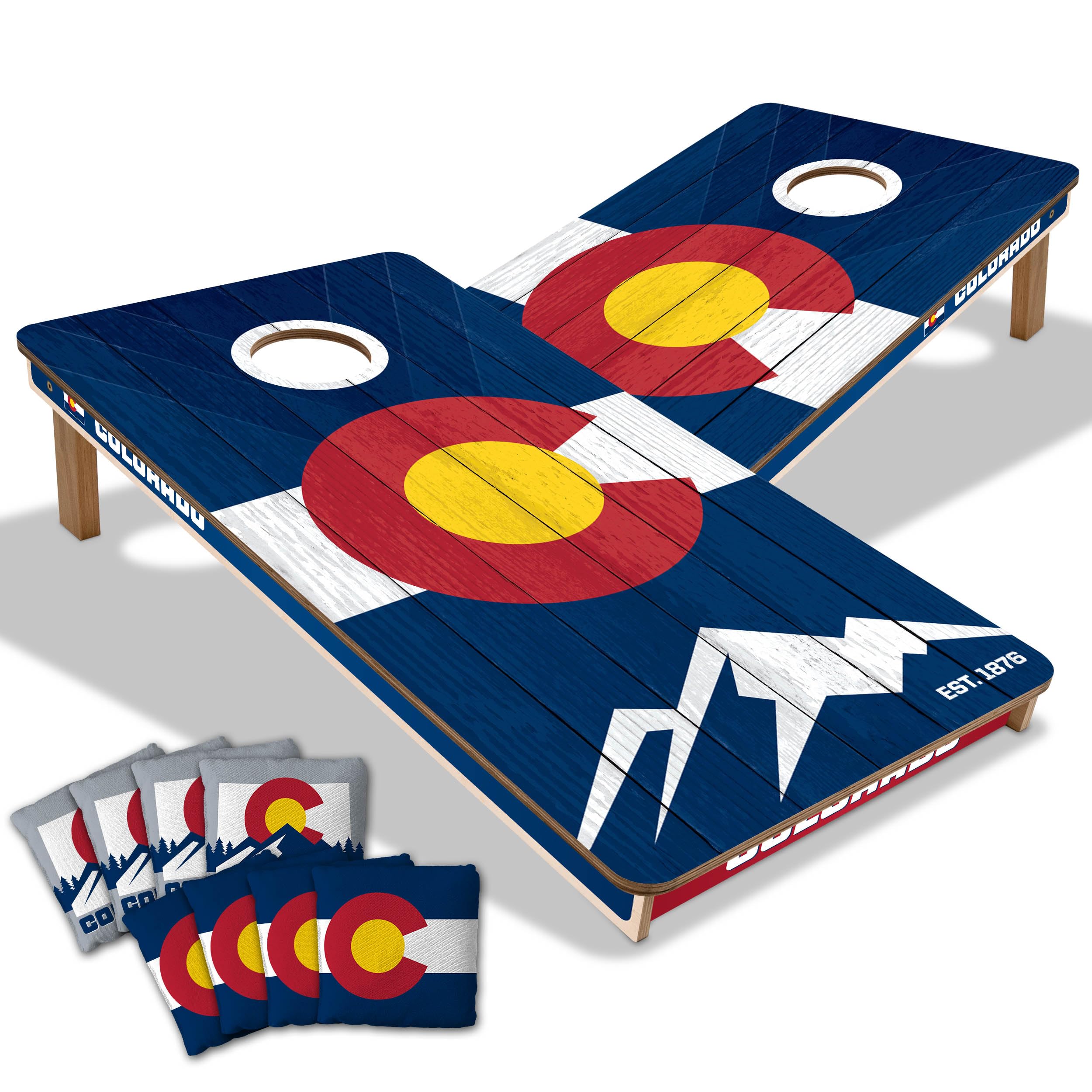 YouTheFan State of Colorado 2 x 4 Professional Wood Cornhole Game with Bags