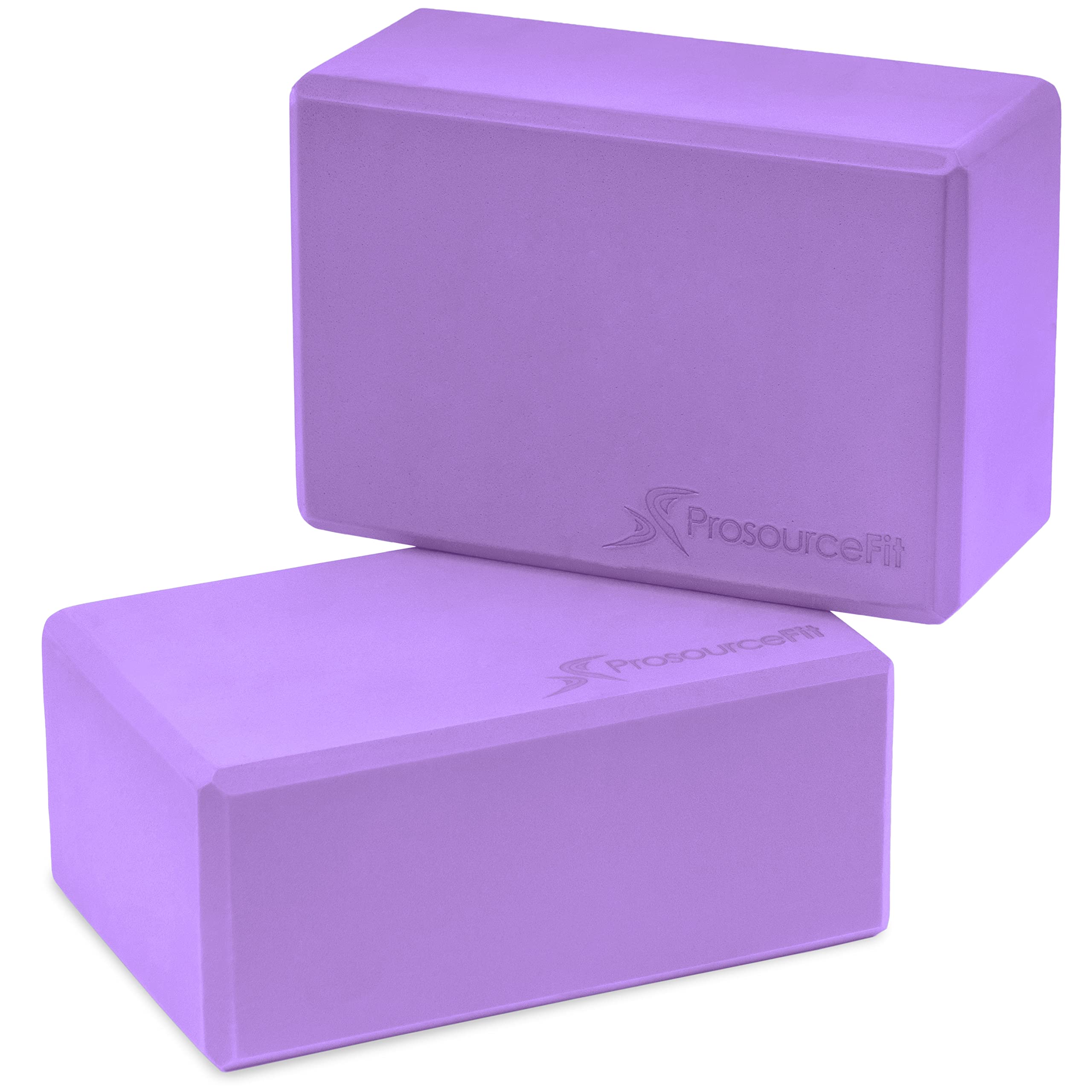 Prosourcefit Foam Yoga Blocks Set Of 2, High Density Eva Yoga Bricks, Sturdy Yoga Prop Large Size 4X 6 X 9 (Purple)