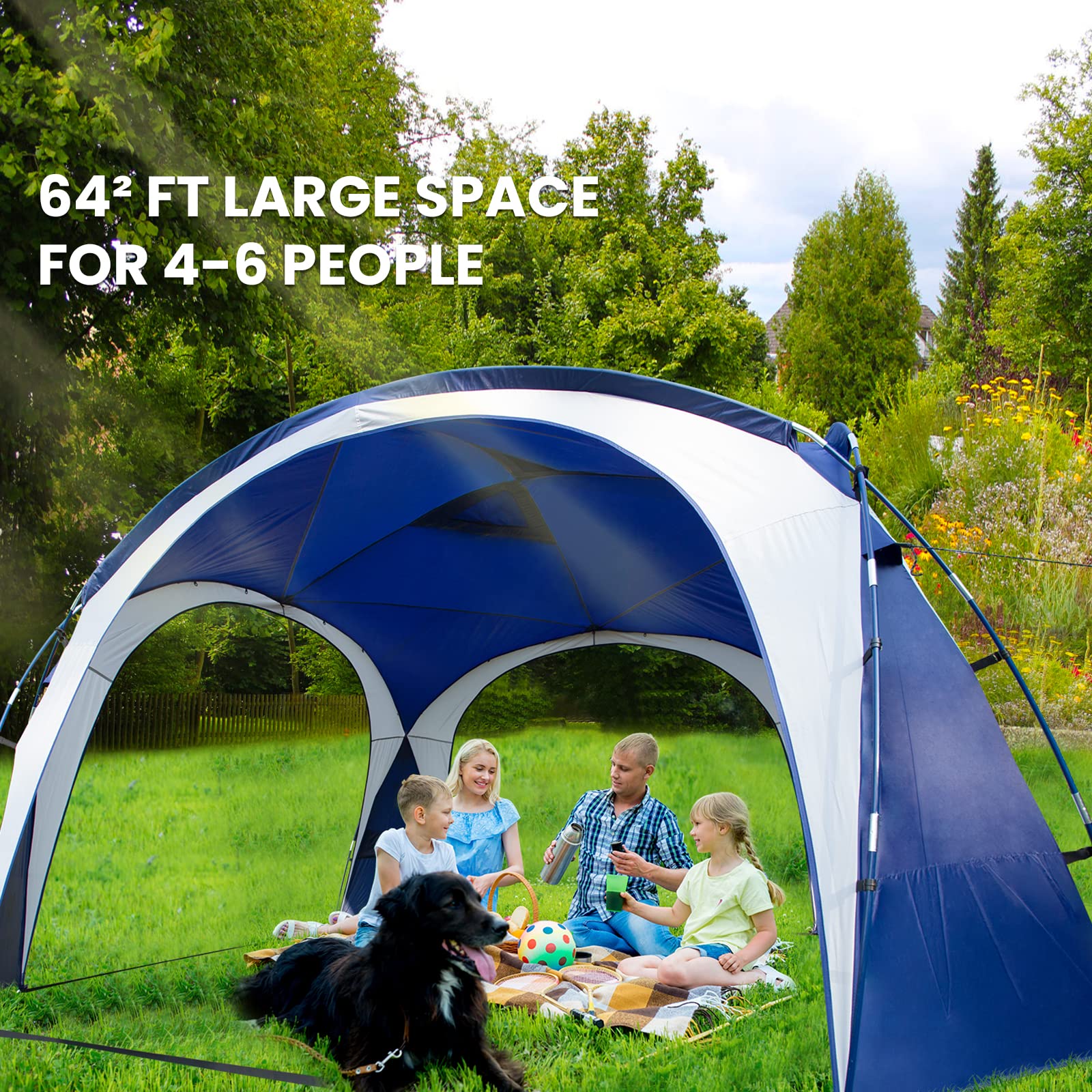 Unp Easy Sun Shelter Beach Tent Pop Up Canopy Event Cabana Upf 50+ Shade Tent 4-6 Person Rainproof, Waterproof For Camping Trips