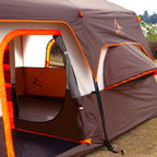 Ktt Large Family Cabin Tent 10-12 Person,2 Rooms,3 Storage Pockets,2 Bay-Windows 3 Doors And 3 Windows With Mesh,Straight Wall,W
