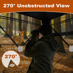 OLIXIS 270See Through Hunting Blind, 2-3 Person Pop Up Camouflage Tent with Carrying Bag, Portable Hunting Tent with Accessory B