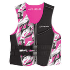 Airhead Womens Camo Cool Neolite Flex Kwik-Dry Life Jacket, Us Coast Guard Approved Pink Small