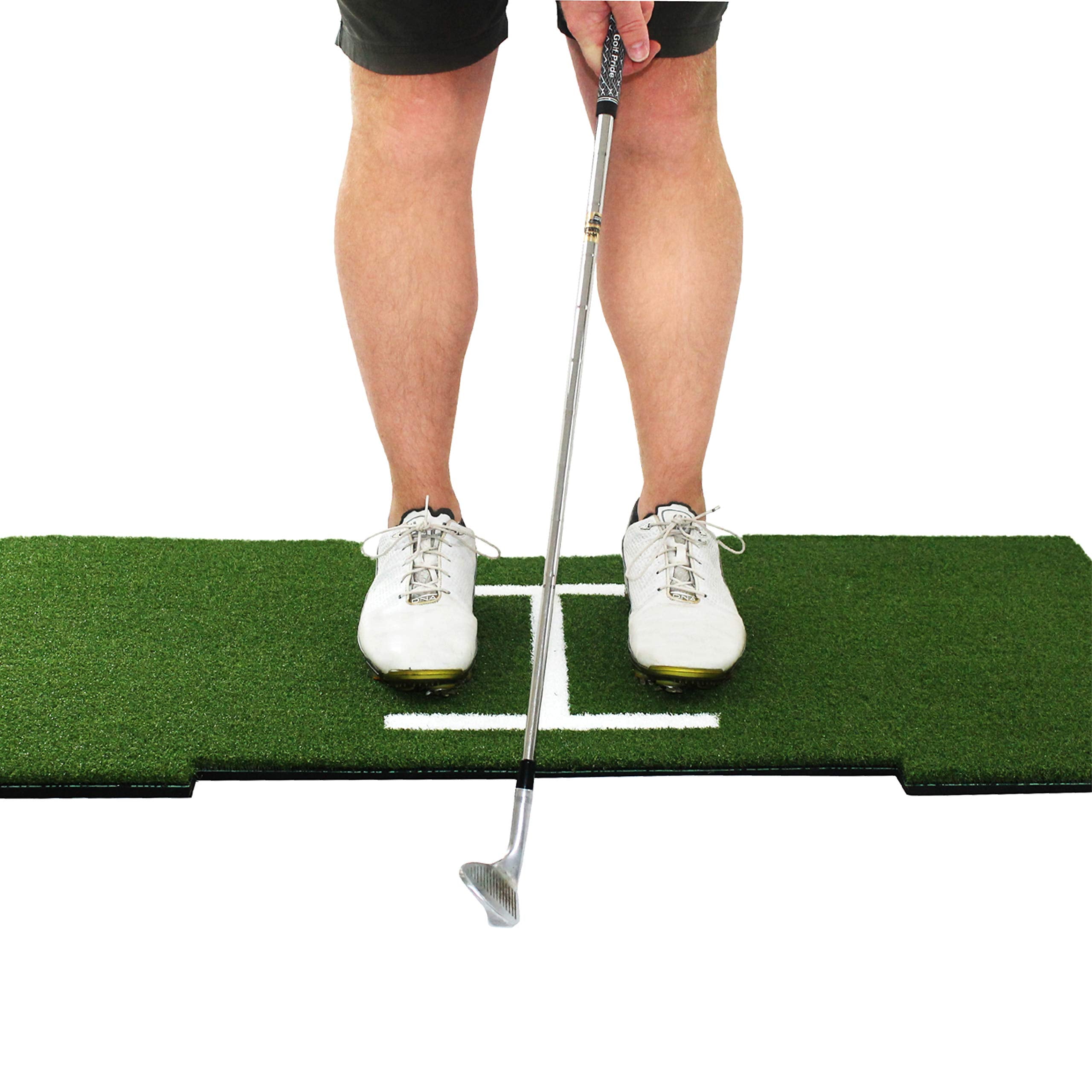 Rukket Tri-Turf Golf Hitting Mat Attack | Portable Driving, Chipping, Training Aids for Backyard with Adjustable Tees and Foam P
