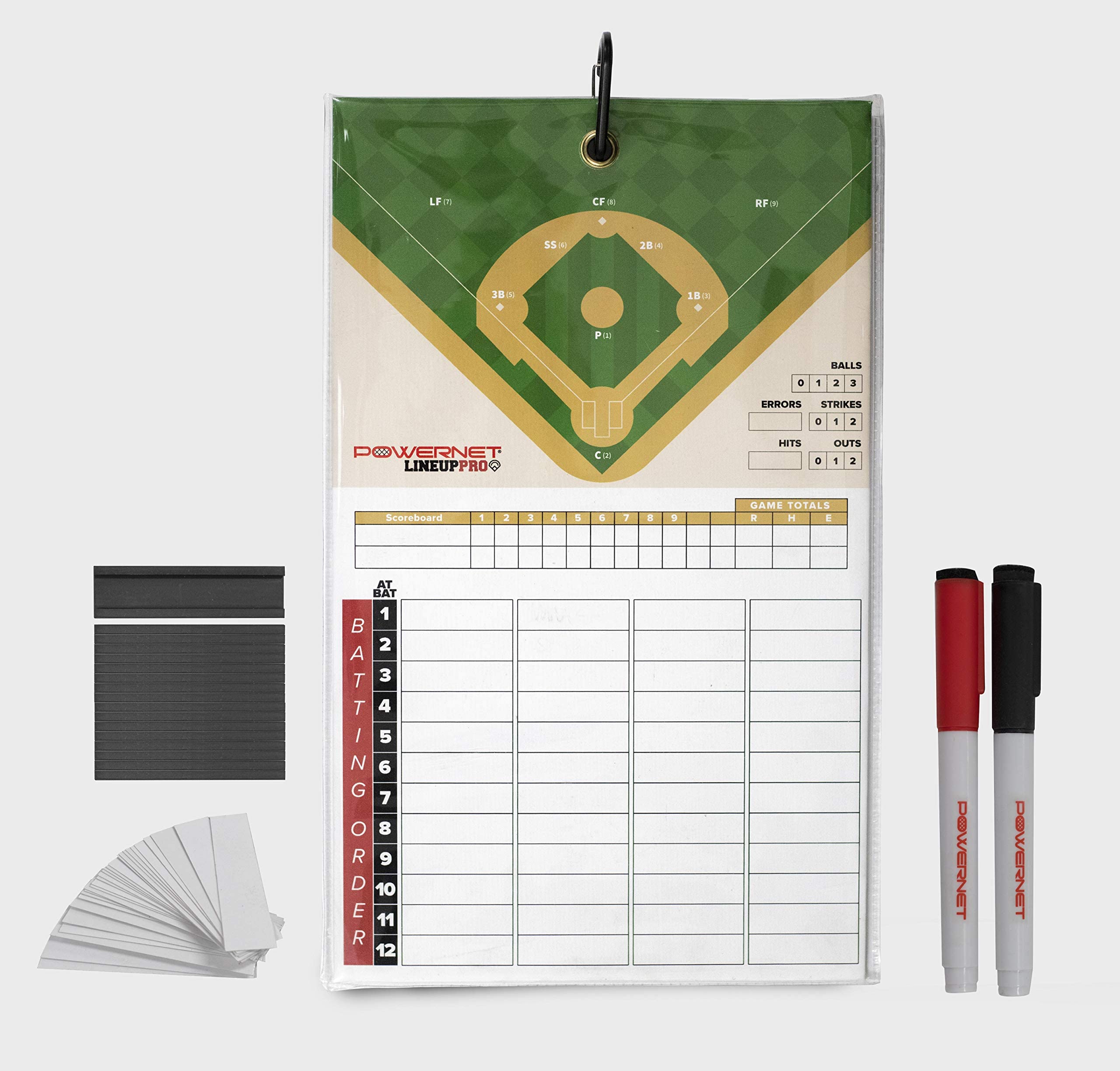Powernet Magnetic Baseball Softball Lineup Coaching Board Double Sided With Fence Clip 2 Dry Erase Markers Weatherproof Sealed E