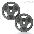 Cap Barbell Standard 1-Inch Grip Weight Plates 10 Lbs Black, Pack (X2)