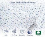 California Design Den Floral Sheets Pattern Full Sheet Set, Luxury 400 Thread Count 100 Cotton Sheets, 4 Pc Deep Pocket Full She