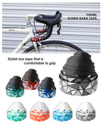 Gorix Bar Tape Handlebar Grip Wrap+2 Bar Plug Rose Pattern Road Mountain Bicycle Cycling (Gx-Bara(Global Edition)) (Black  Red)