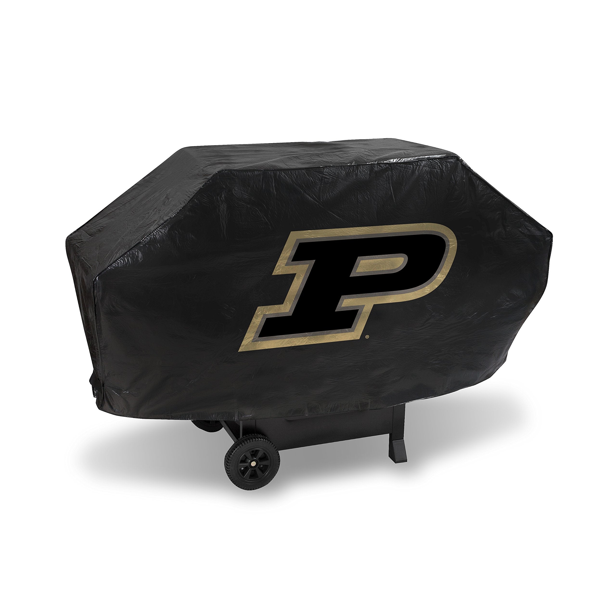 Rico Industries NCAA Purdue Boilermakers Black Deluxe Grill Cover Deluxe Vinyl Grill Cover - 68 Wide/Heavy Duty/hook and loop St