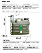 Portable 5 Gallon Water Jug With Automatic Touch Control Pump,Truly No Leakage Water Container With Spigot,Type-C Rechargeable M