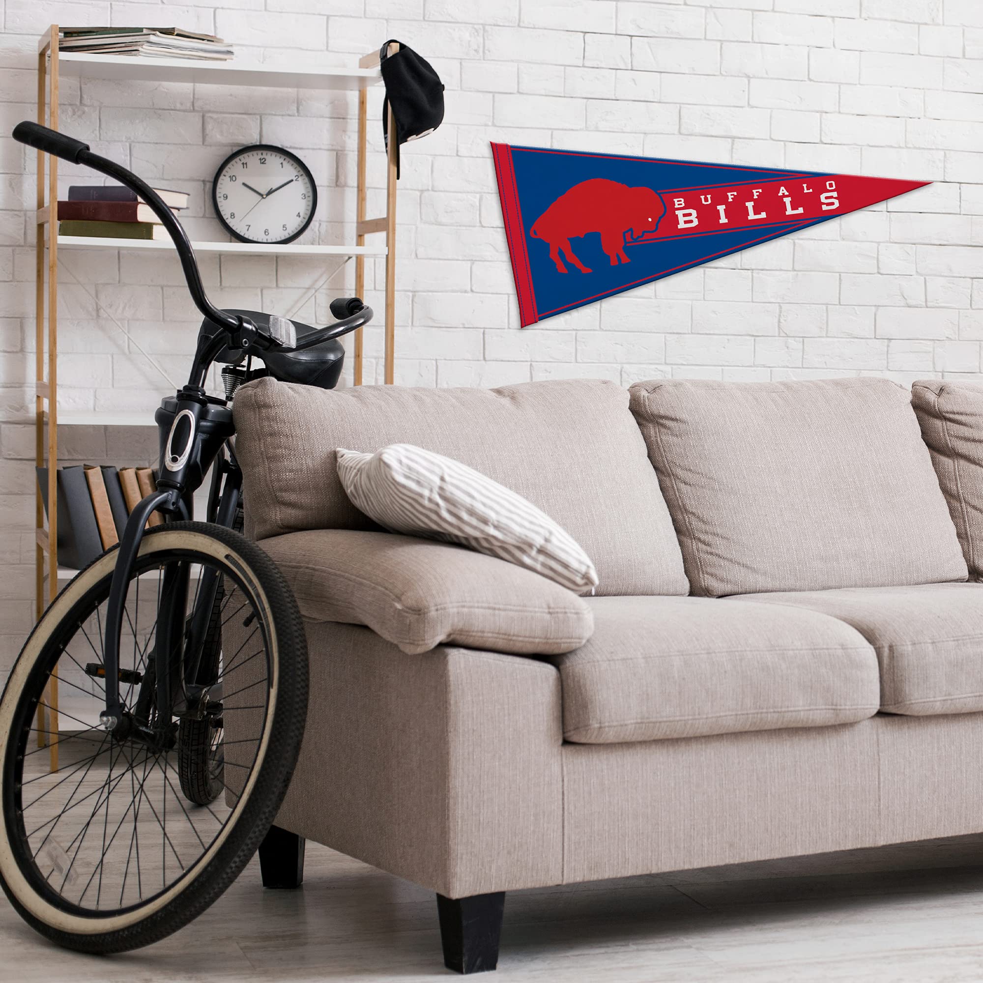 Rico Industries Nfl Football Buffalo Bills Retro 12'' X 30'' Felt Wall D  Cor Pennant - Great For Home/Bed Room/Man Cave D  Cor