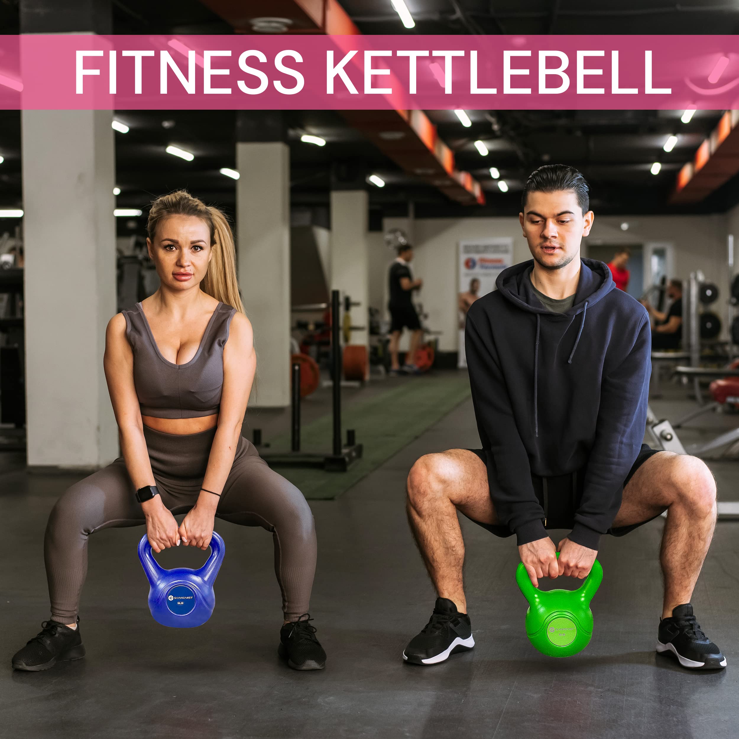 Gymenist Exercise Kettlebell Fitness Workout Body Equipment Choose Your Weight Size (10 Lb)