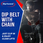 Rip Toned Dip Belt For Weight Lifting Pull Ups Dips Chin Ups - 36 Heavy Duty Steel Chain - Weight Belt With Chain For Weight Lif