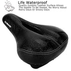 Daway Comfortable Wide Bike Seat - C10 Soft Foam Padded Exercise Bicycle Saddle For Men Women Seniors, Shock Absorbing, Universa