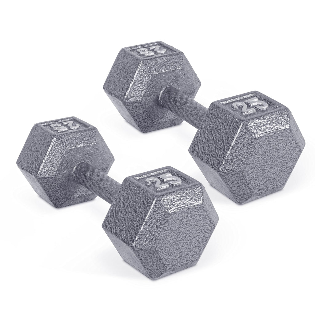 Cap Barbell Cast Iron Hex Dumbbell, Pair, 25 Lb