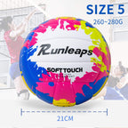 Beach Volleyball Official Size 5 - Runleaps Soft Waterproof Volleyball Sand Sports Pu Ball For Indoor, Outdoor, Pool, Gym, Train