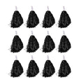 Windy City Novelties 12 Pack Black Cheerleader Pom Poms  Cheerleading Supplies Team Spirit Team Colors Sporting Events Halloween