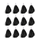 Windy City Novelties 12 Pack Black Cheerleader Pom Poms  Cheerleading Supplies Team Spirit Team Colors Sporting Events Halloween
