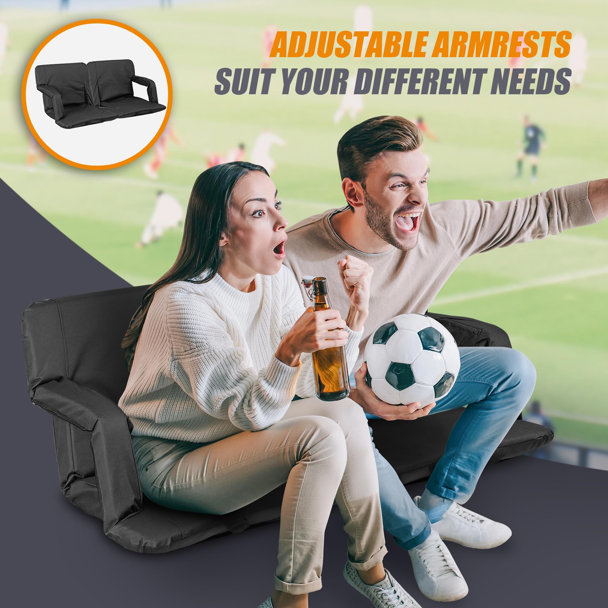 Nova Microdermabrasion Stadium Seats With Back Support And Cushion Bleacher Seat Chairs Stadium Seats For Bleachers Portable 2 P