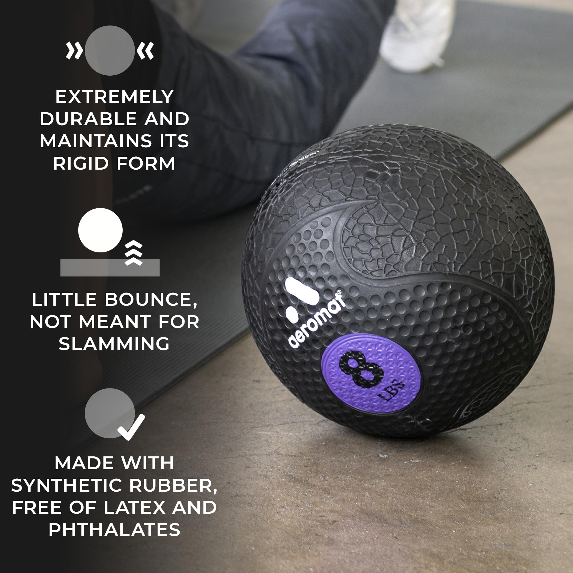 Aeromat Extreme Elite 8 Lb Medicine Balls For Exercise - 9'' Diameter Workout Ball, Weighted Balls For Exercise, Weight Ball, Wa