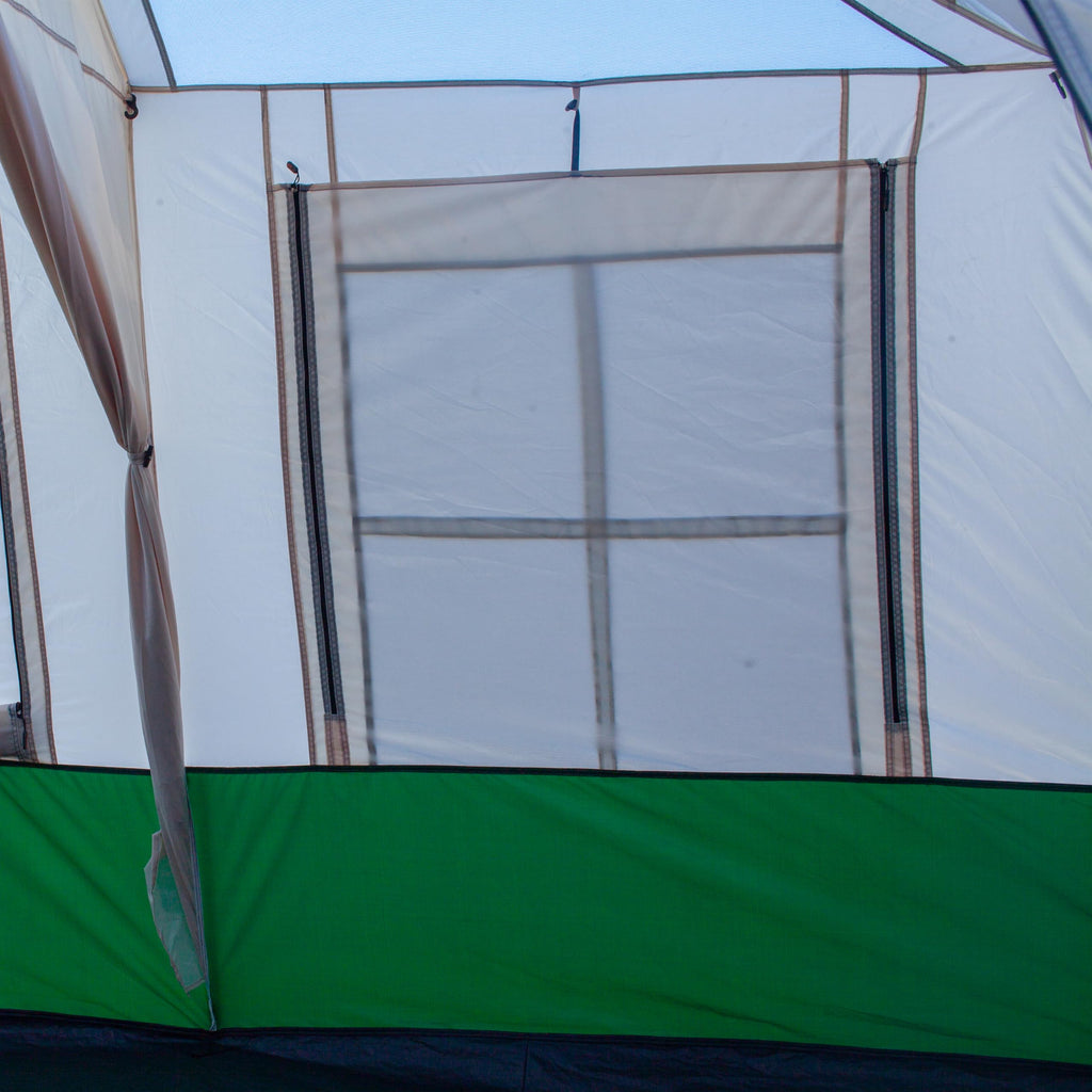 Ktt Extra Large Tent 8-10 Person(B),Family Cabin Tents,2 Rooms,3 Doors And 3 Windows With Mesh,Straight Wall,Waterproof,Double L