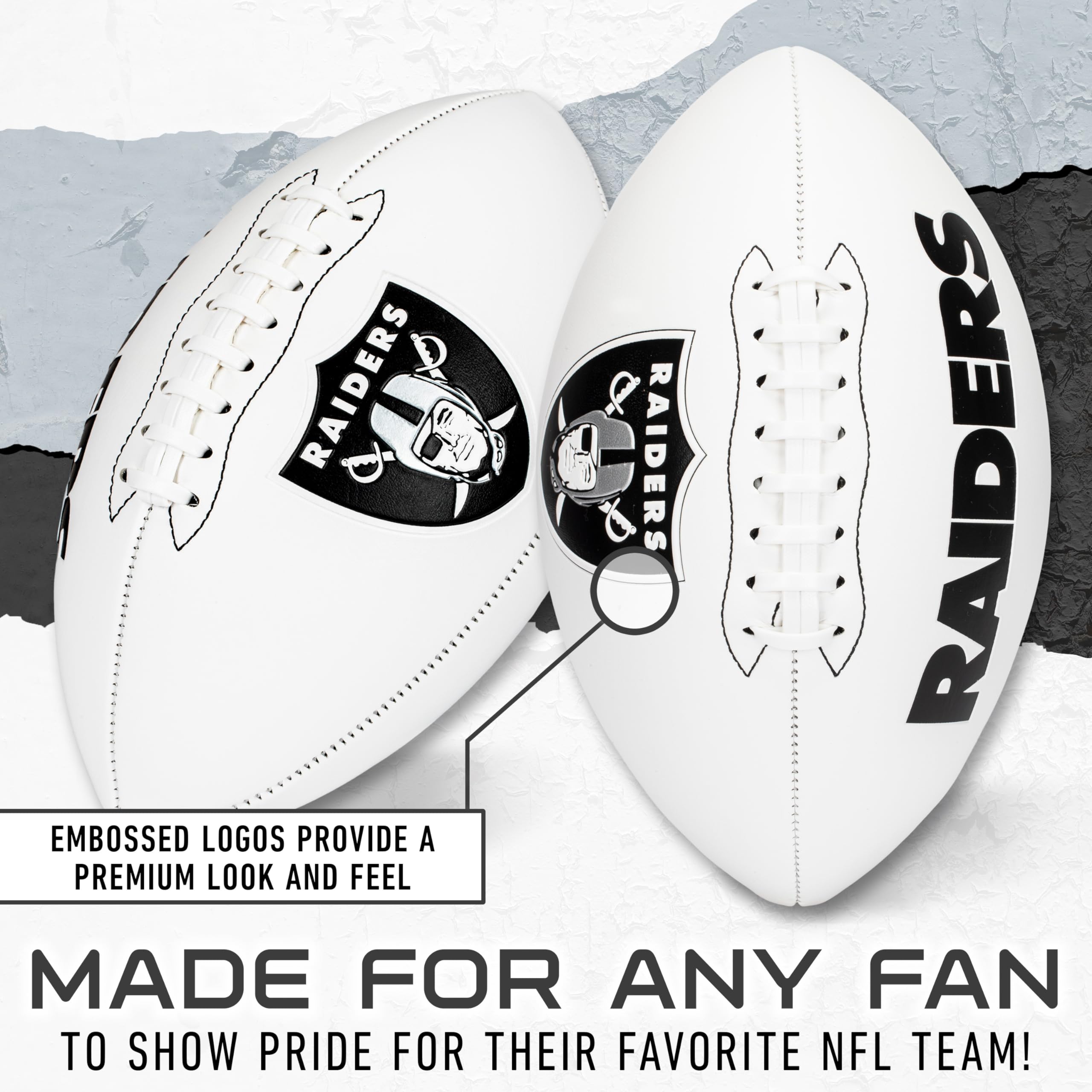 Franklin Sports Nfl Las Vegas Raiders Autograph Football - Official Size White Panel Souvenir Football For Autographs + Signatur