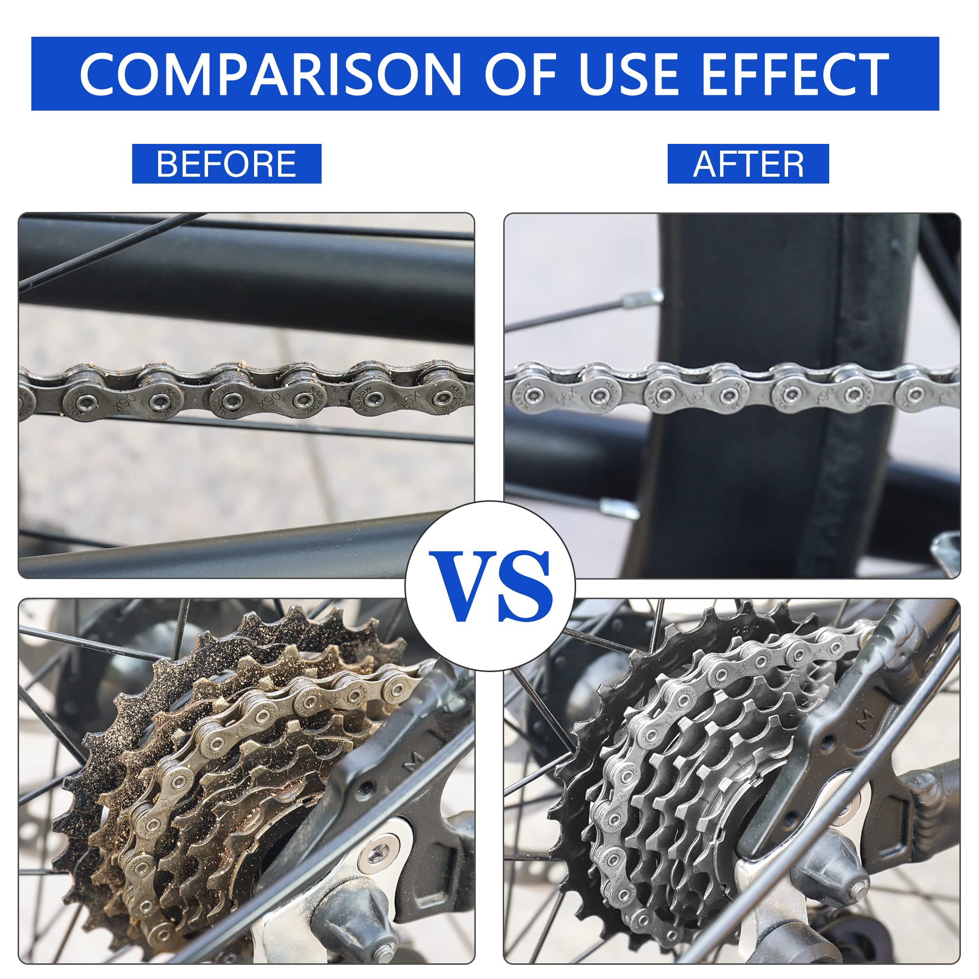 Yimax Bike Chain Cleaner Set, Bicycle Cleaning Kit Chain Lube And Cleaning Spray Biodegradable Bike Chain Lubricant With Brushes