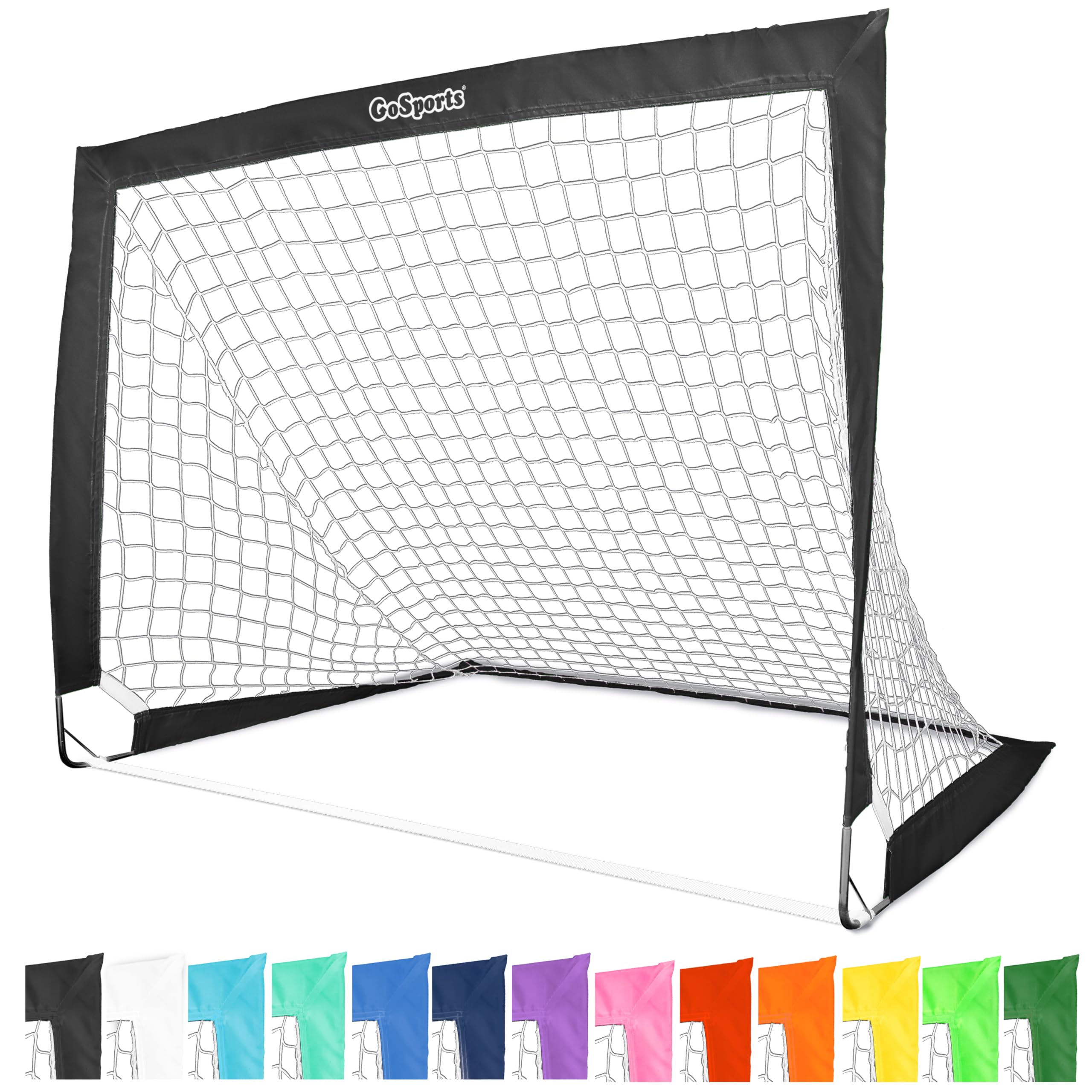 Gosports Team Tone 4 Ft X 3 Ft Portable Soccer Goal For Kids - Pop Up Net For Backyard - Black