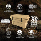 Polaris Northstar 60 Quart Cooler, Portable Ice Chest, Durable, Lockable, Keeps Ice Cold Longer, Easy To Carry, Tie-Down Cooler