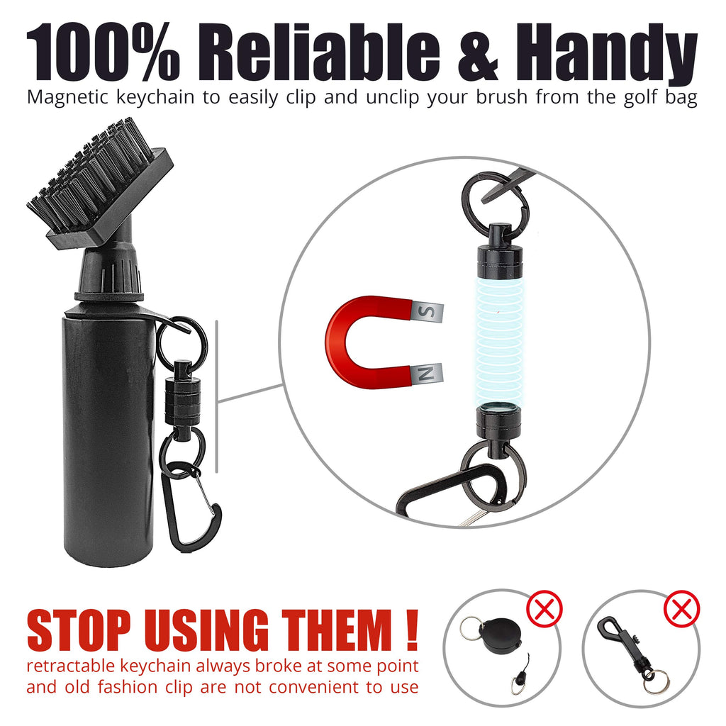 59Golf - Golf Club Cleaning Kit : Foaming Golf Club Brush With Water/Soap Tank + Golf Club Towel + Golf Ball Towel + Magnetic Ke